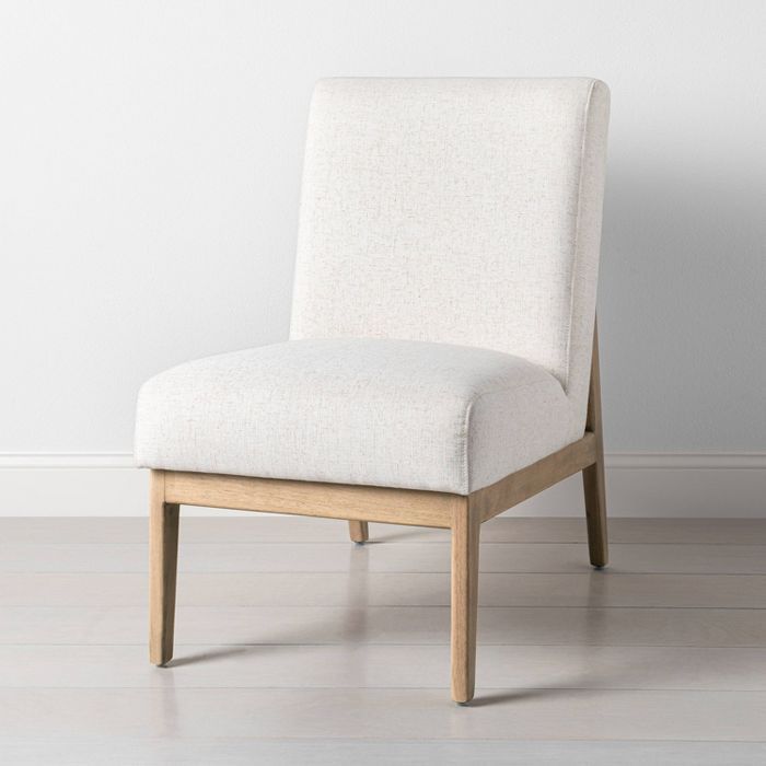 Upholstered Natural Wood Slipper Accent Chair - Hearth & Hand™ with Magnolia | Target