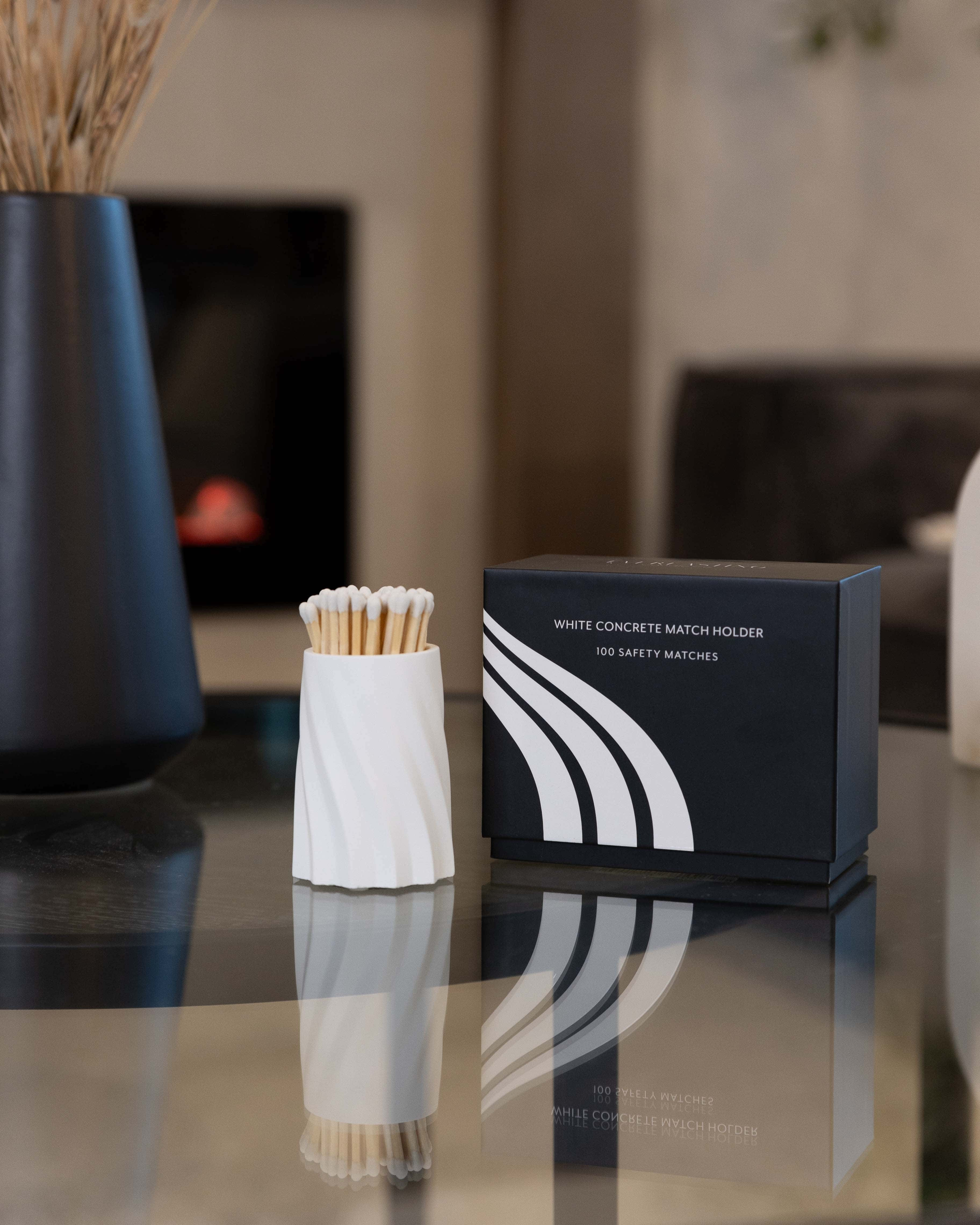 White Concrete Safety Match Set | Everlasting Candle Co.