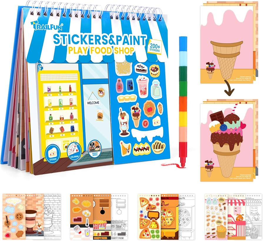 Sticker Activity Books for Kids, Sticker Books for Toddlers, Include 20 Scenes & Coloring Page wi... | Amazon (US)