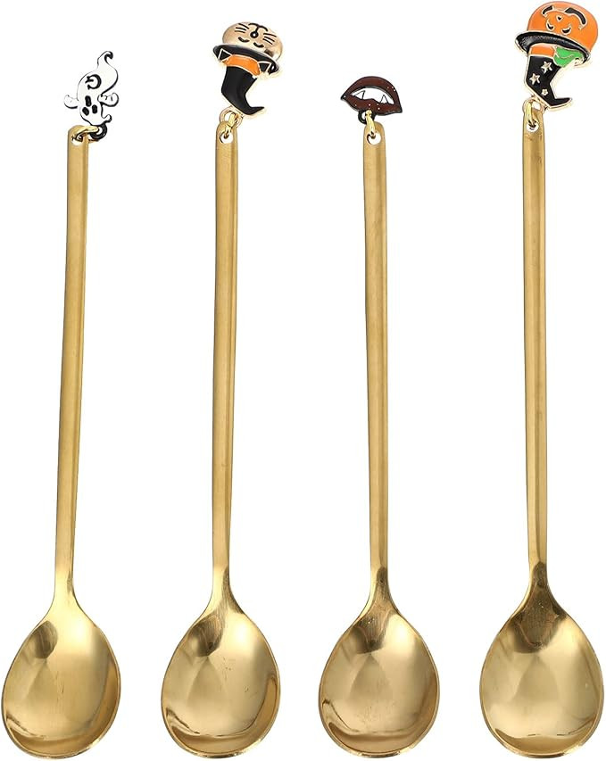 4Pcs Halloween Coffee Spoons Spooky Charm Pendant Dessert Teaspoon Tea Sugar Espresso Dessert Sti... | Amazon (US)