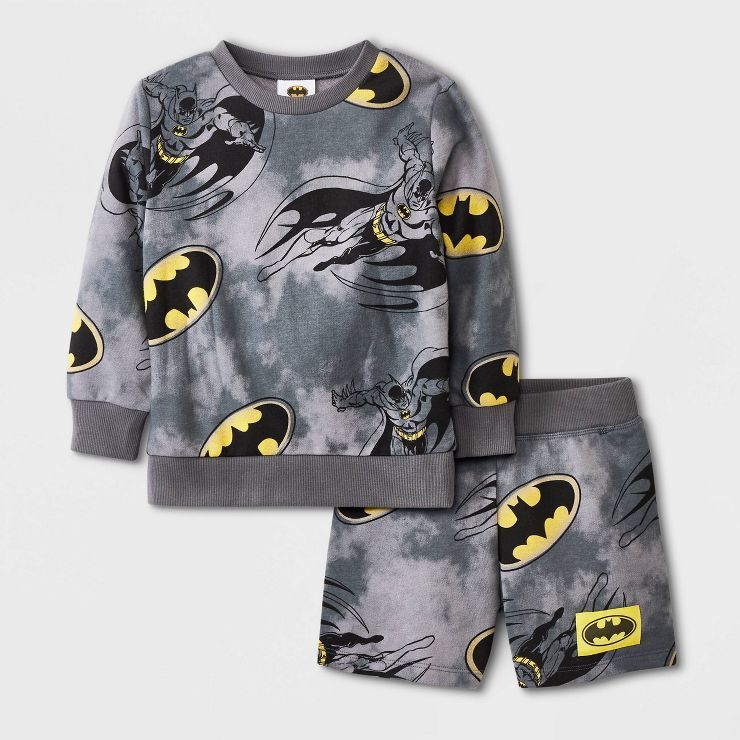 Toddler Boys' DC Comics Long Sleeve Top and Bottom Set - Gray | Target