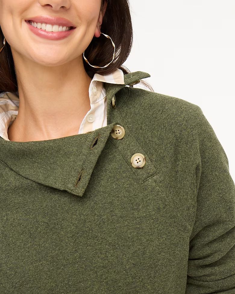 Wide button-collar pullover sweatshirt | J.Crew Factory