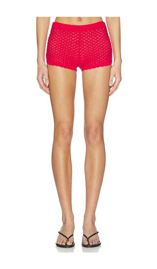 Lovers and Friends Daniella Pointelle Short in Red. - size S | Revolve Clothing (Global)