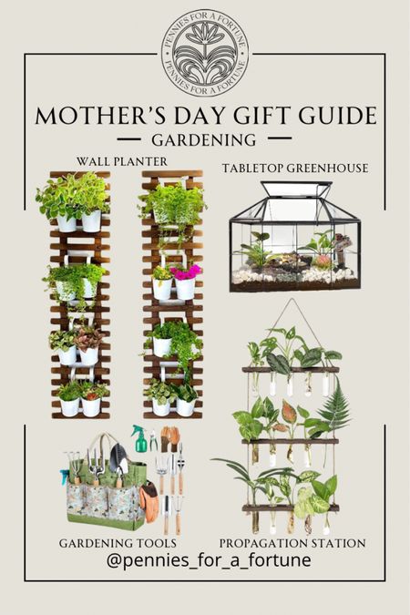 Mother’s Day gift guide for a mom who likes to garden! 
Gardening finds, wall planter, tabletop greenhouse, garden tools, wall hanging propagation station, under $100

#LTKGiftGuide #LTKsalealert #LTKfindsunder100