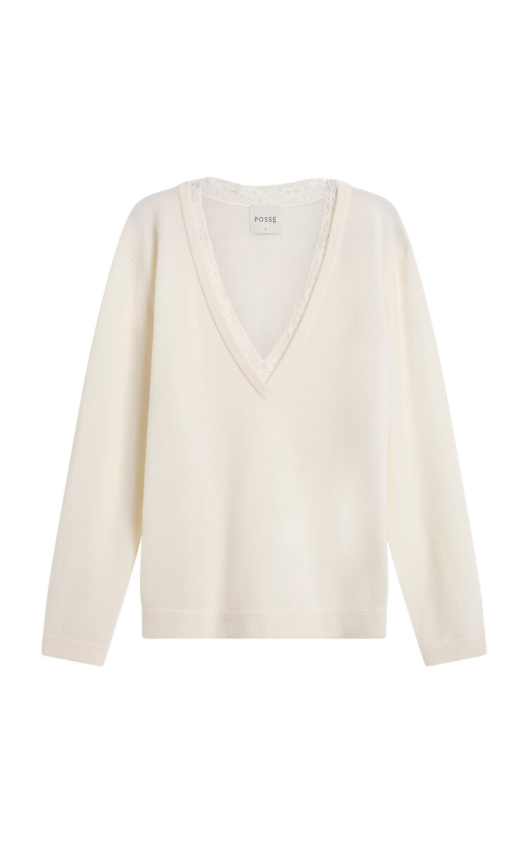 Primrise Lace-Trimmed Merino Sweater | Moda Operandi (Global)