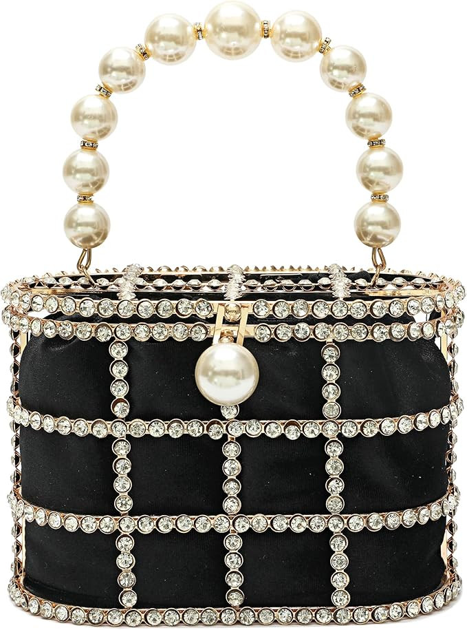 Evening Handbag Women Clutch Purses with Pearl Diamonds for Wedding Prom Birthday Party Dinner Ac... | Amazon (US)