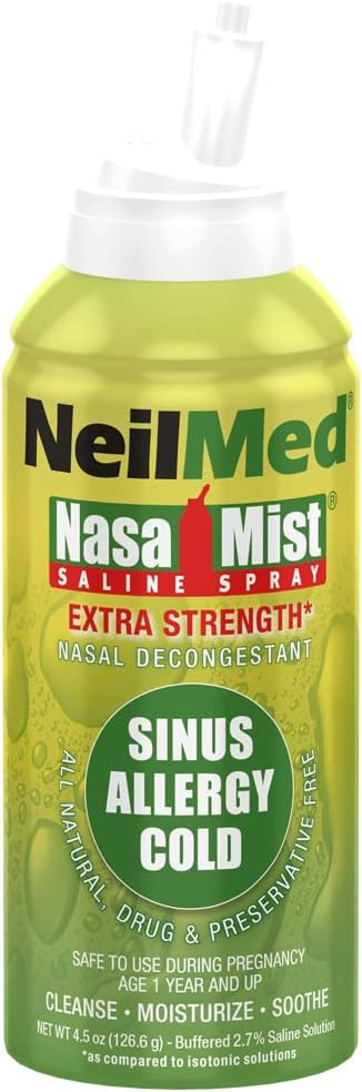 NeilMed NasaMist Hypertonic Extra Strength Saline Spray,Green 4.5 fl oz (Pack of 1) | Amazon (US)