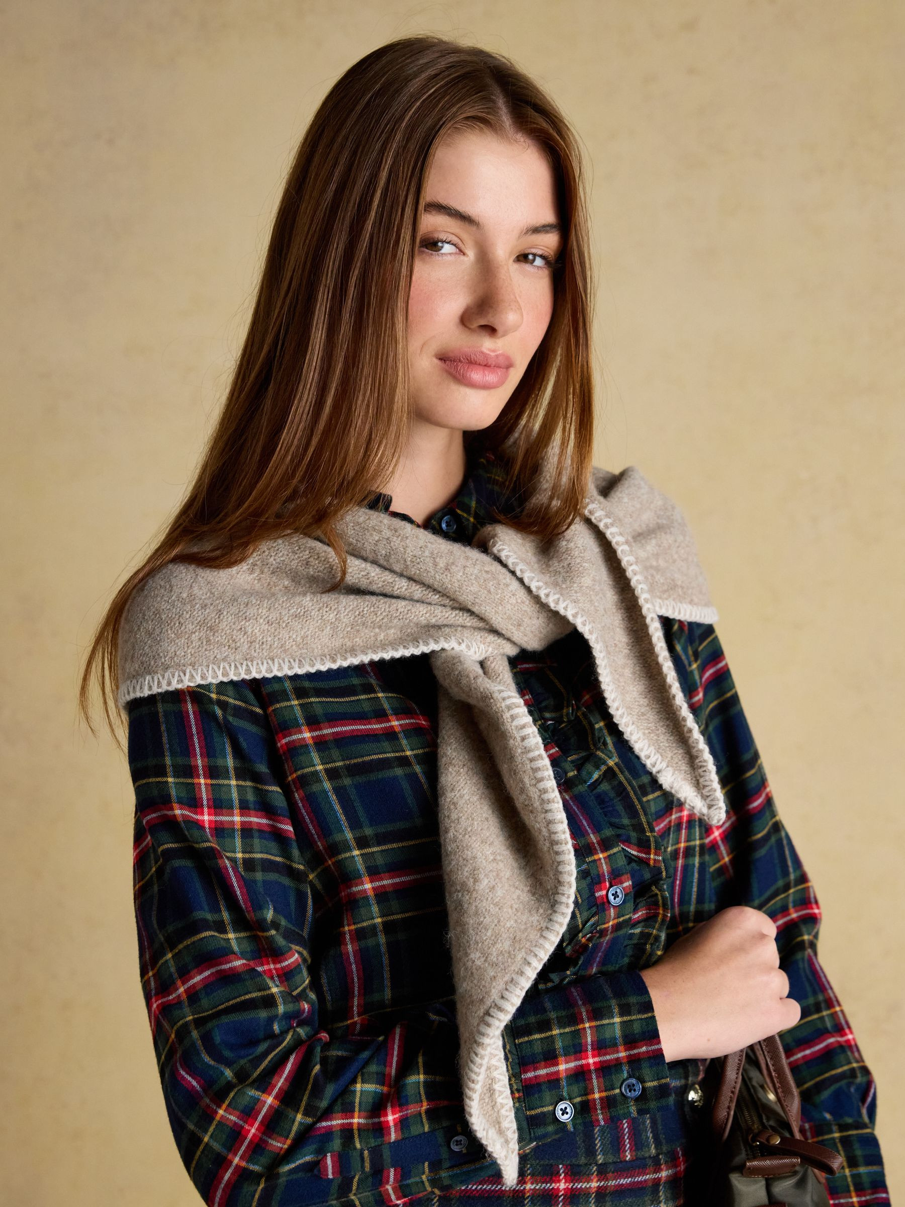 Kendra Oat Triangle Scarf | Joules | Joules