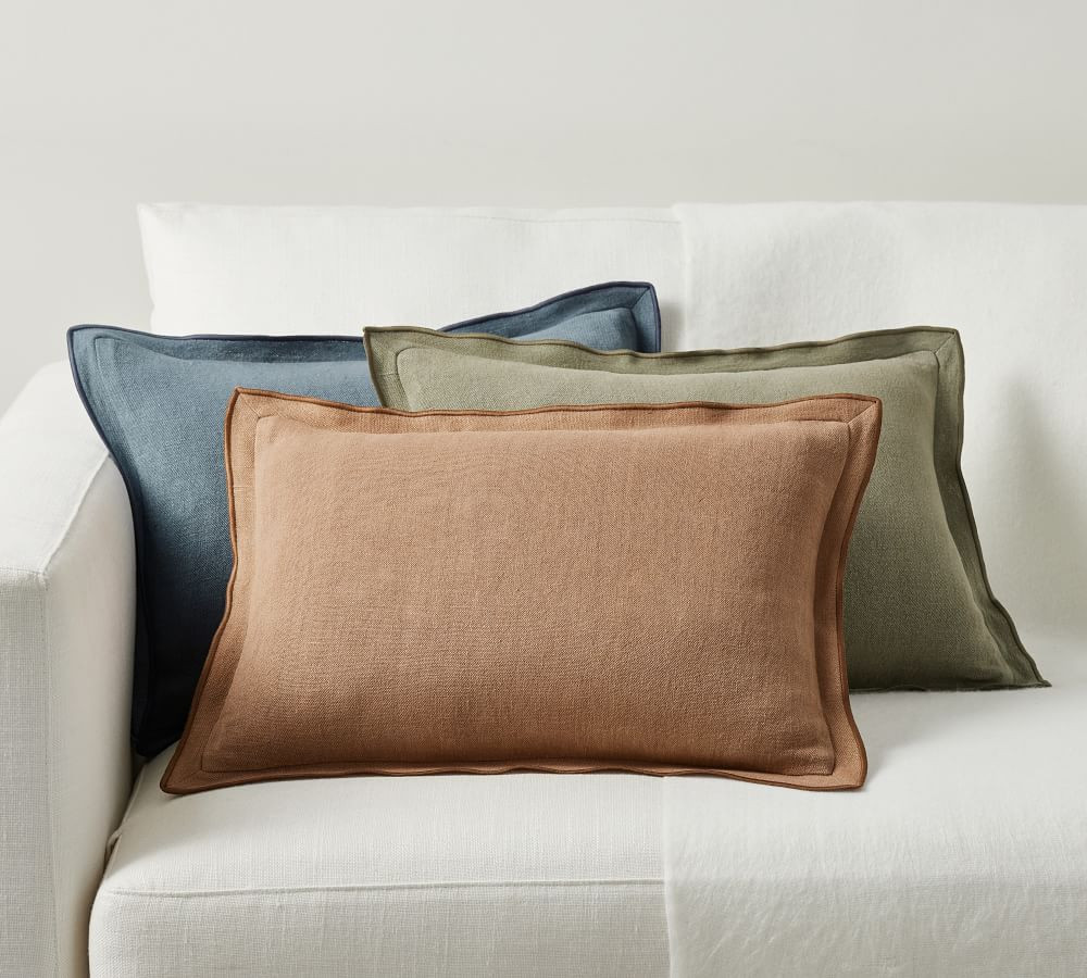 Galen Linen Lumbar Pillow Cover | Pottery Barn (US)