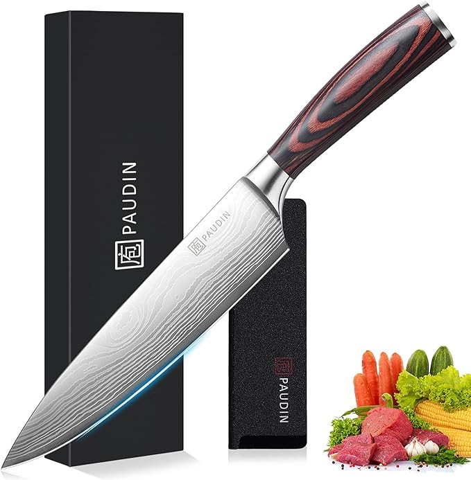 PAUDIN Chef Knife, 8 Inch High Carbon Stainless Steel Sharp Kitchen Knife with Ergonomic Handle, ... | Amazon (US)