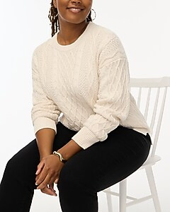 Cable crewneck sweater | J.Crew Factory