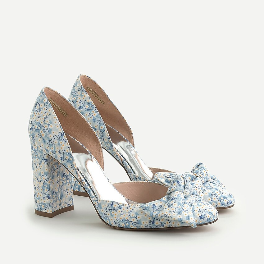 Bell d'Orsay pumps in Liberty® Misty Valeria with bow detail | J. Crew US