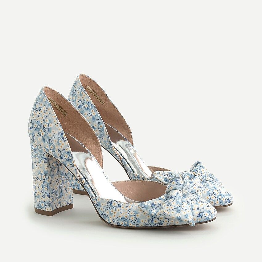 Bell d'Orsay pumps in Liberty® Misty Valeria with bow detail | J.Crew US