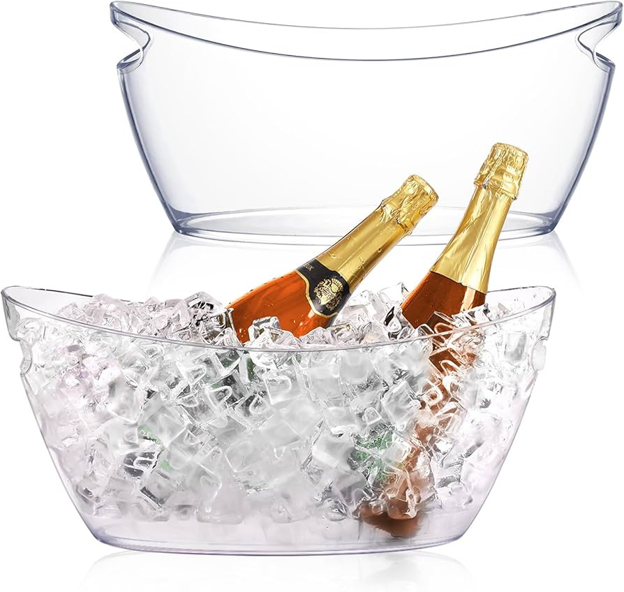 Ice Buckets for Parties, 2pcs Acrylic Champagne Beverage, Drinks Buckets Tub for Cocktail Bar, 5.... | Amazon (US)