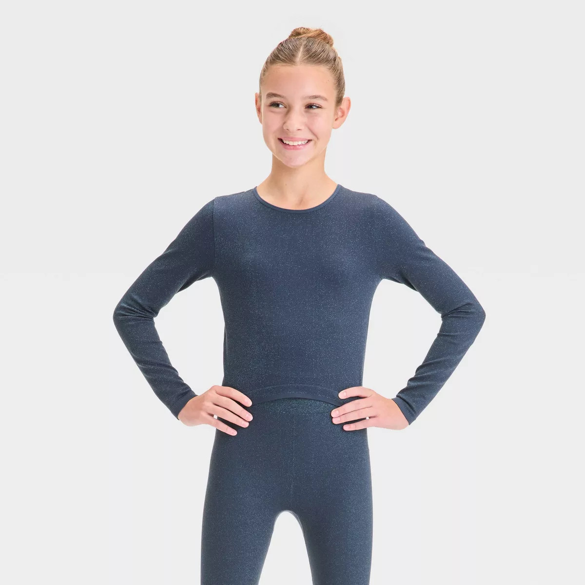 Girls' Seamless Long Sleeve T-Shirt - All In Motion™ Blue M | Target