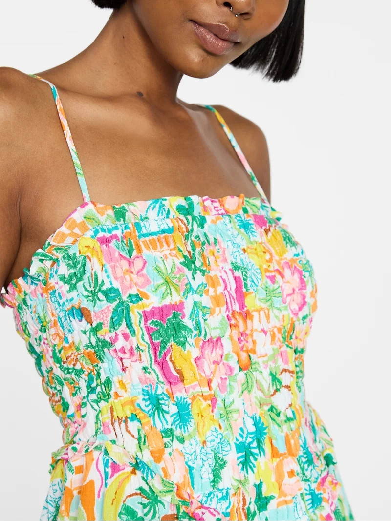 No Boundaries Smocked Romper, Women's XXS-XXL | Walmart (US)