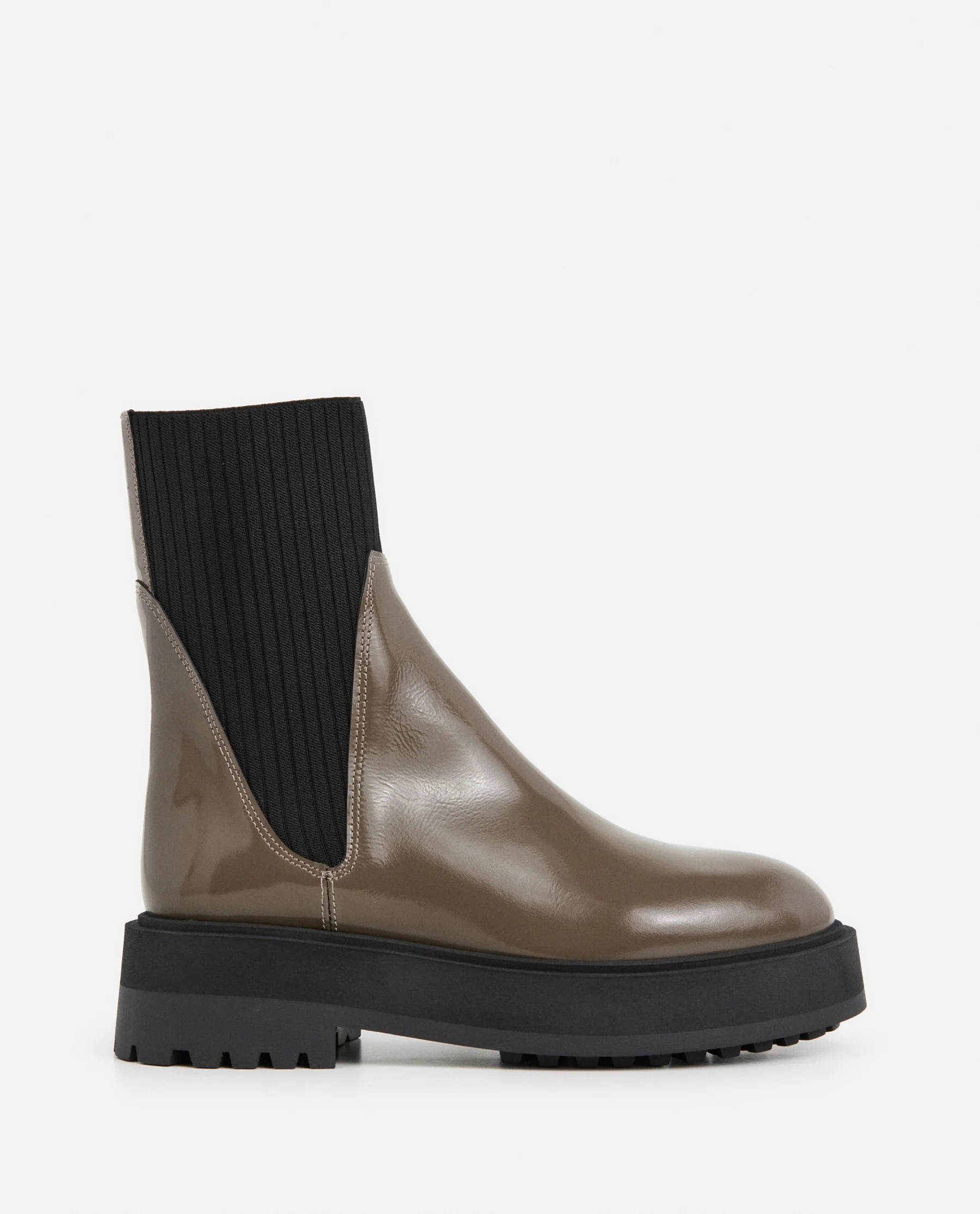 Aurora Leather Khaki Boot | Flattered