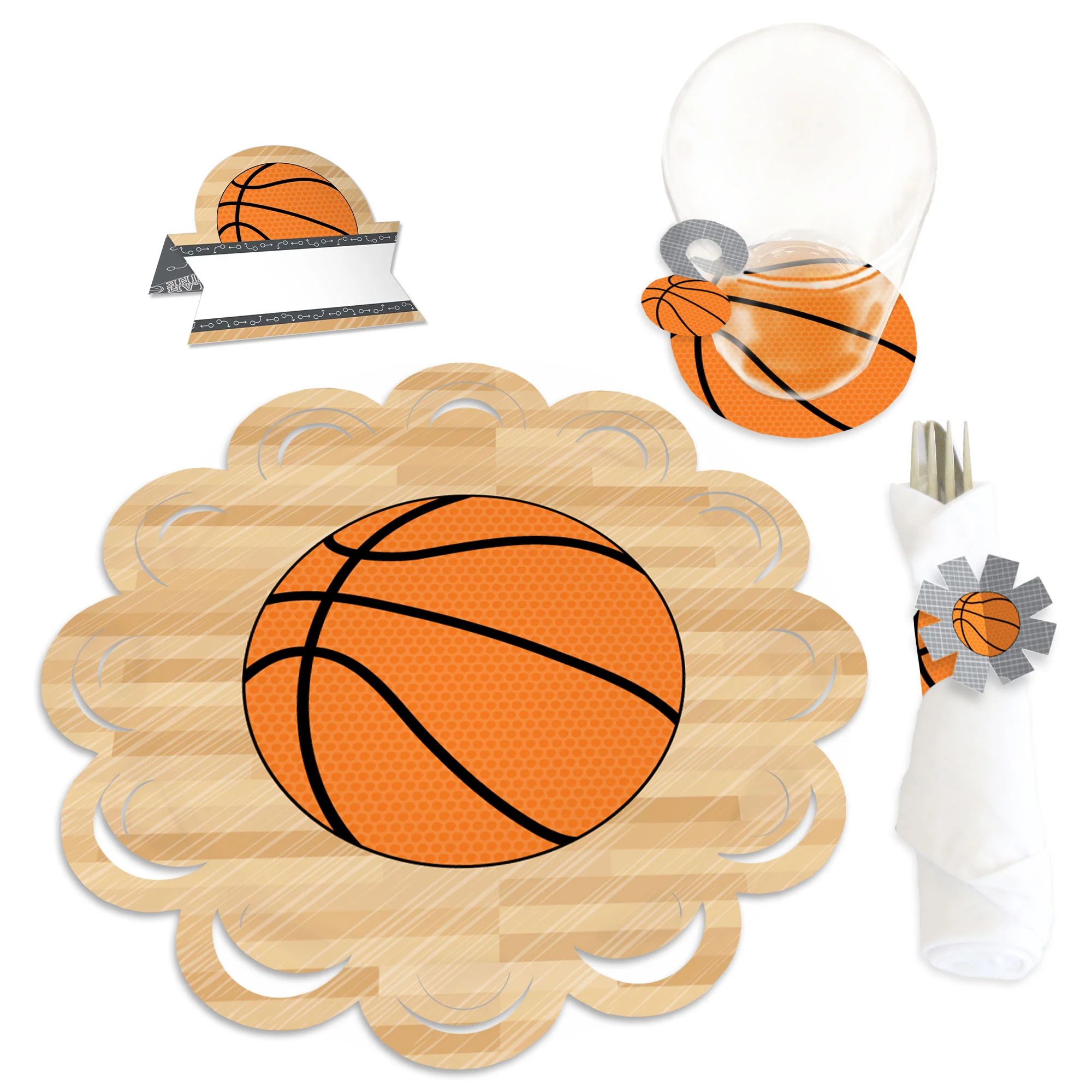 Nothin’ But Net - Basketball - Baby Shower or Birthday Party Paper Charger and Table Decoration... | Big Dot of Happiness