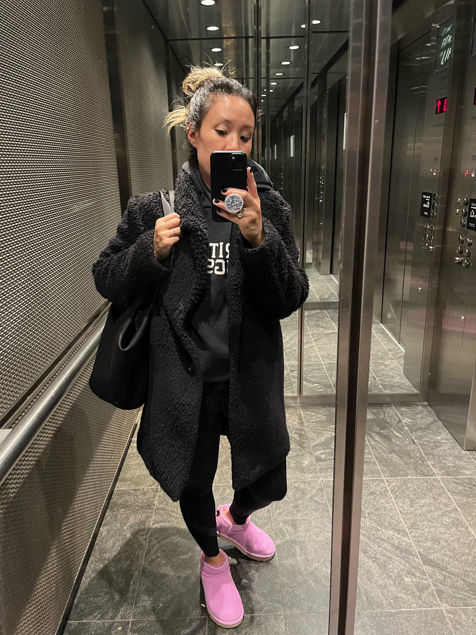 This is me dressed to go to a teachback, a training and class. I went to the upper west side-ish, flatiron, home to make dinner and then downtown to teach a class. This happened in a span of six hours. I’m exhausted! Coat is super old Uniqlo. I linked similar options. These ultra mini UGGs give this outfit a pop of color and keep my toesies warm. Color is Wildflower. I linked some sale colors as well.

#LTKshoecrush #LTKtravel #LTKunder100