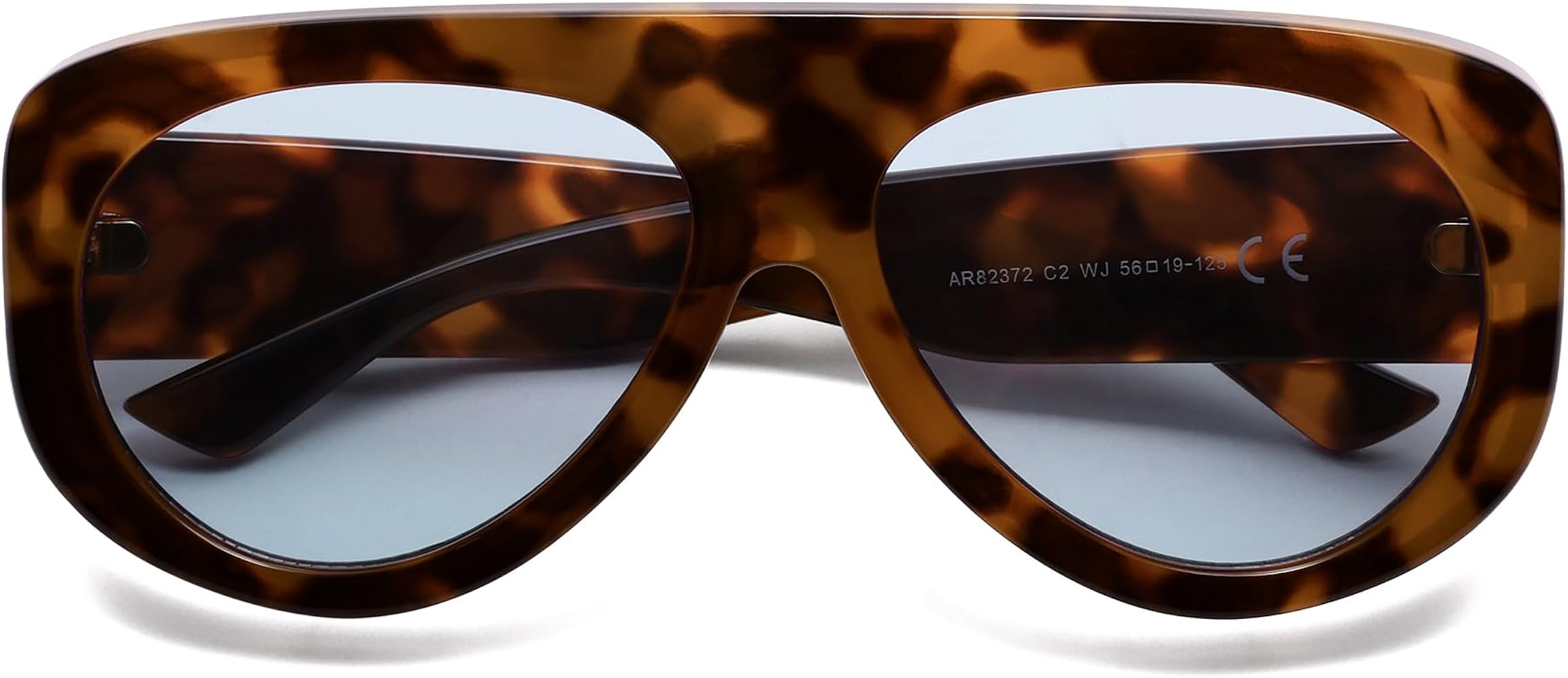 HERJOUR Trendy Aviator Sunglasses Womens Mens Retro 90s Rectangle Wrap Shades Oversized Style AR8... | Amazon (US)