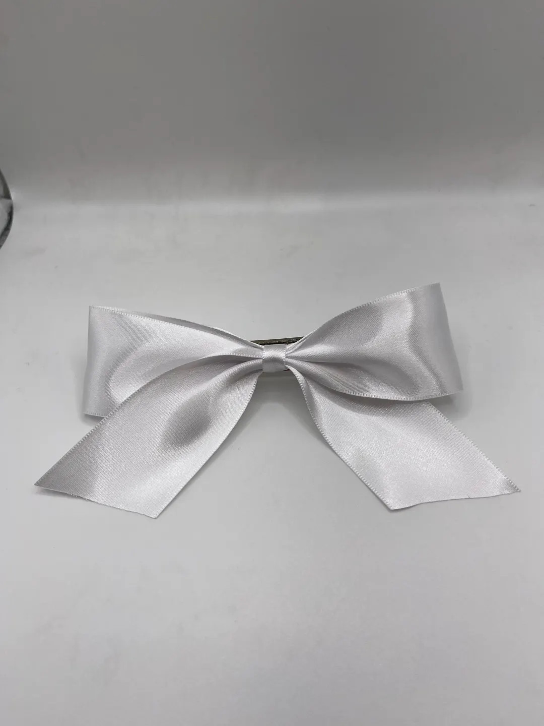 White Satin Hair Bow – Simple & Elegant Hair Accessory, Bridal Hair Bow, Wedding Hair Clip, Eng... | Etsy (US)