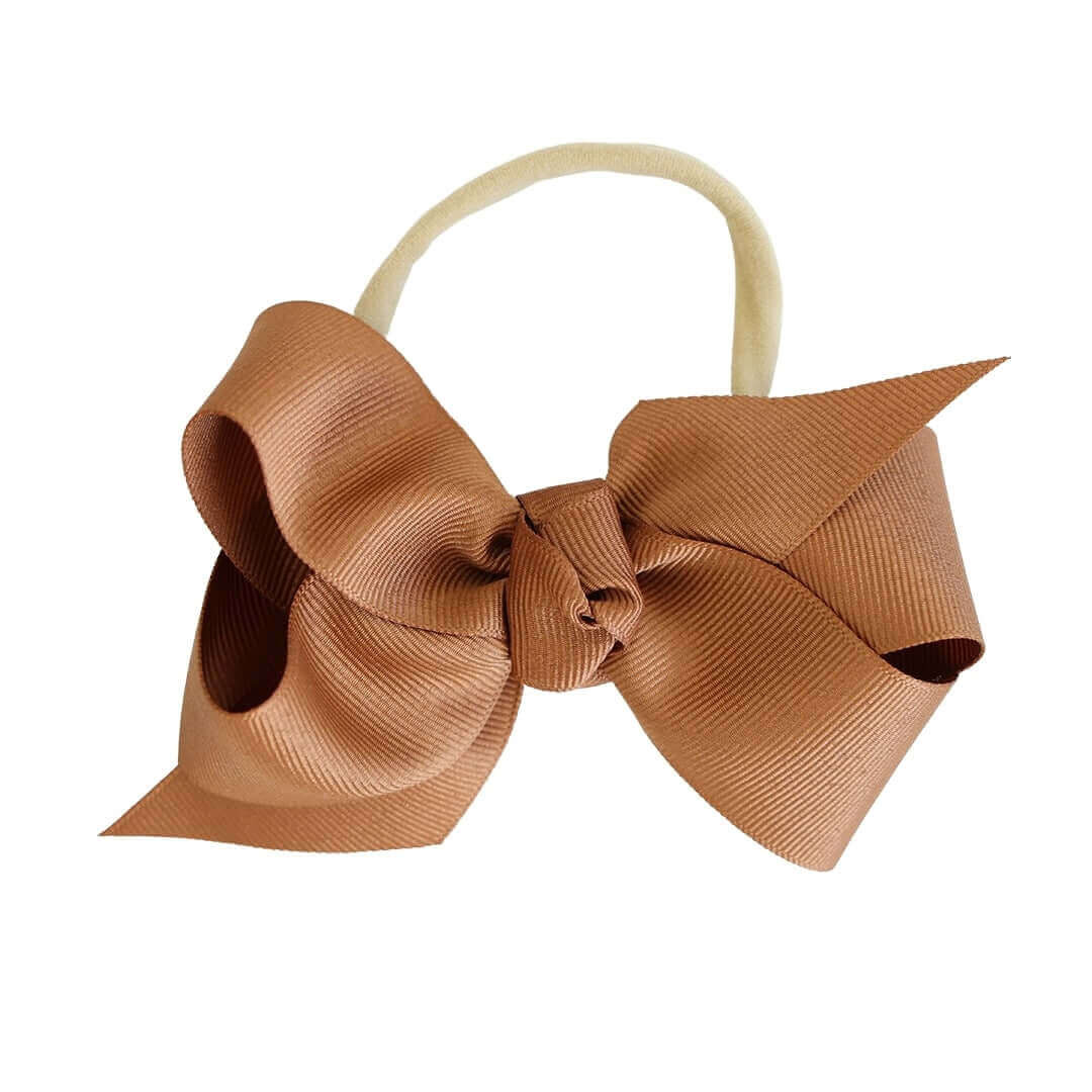 Ribbon Bow Headband | Rustic Brown | Caden Lane