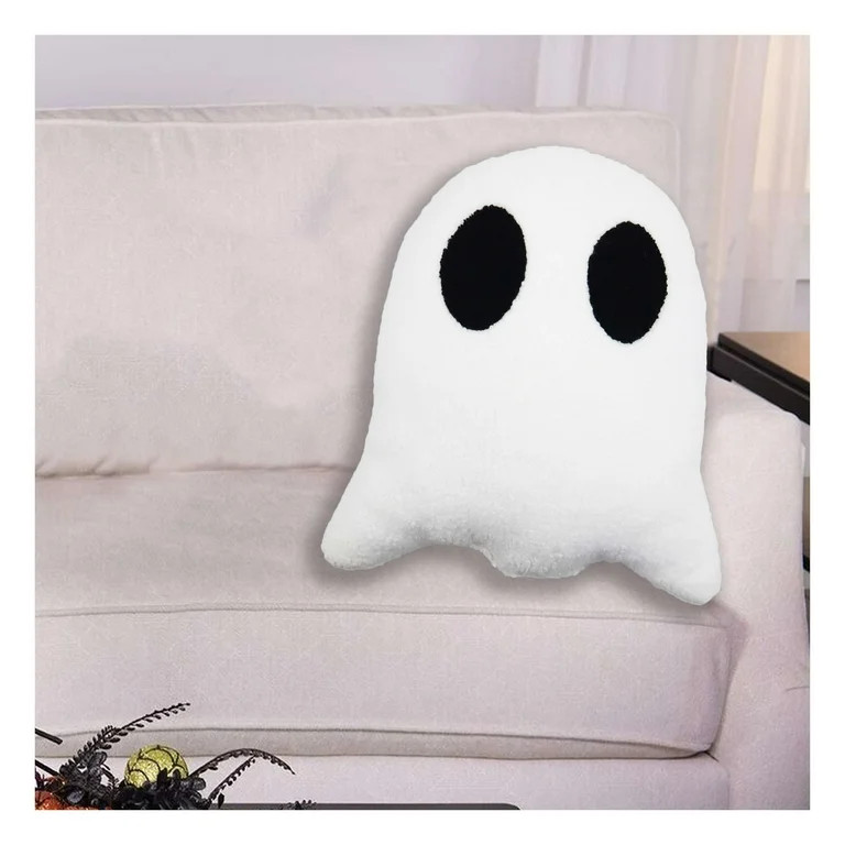 Halloween Black & White Ghost Decorative Pillow, 13.5 in, by Way To Celebrate | Walmart (US)