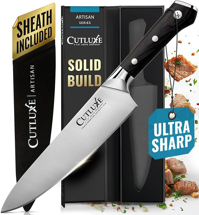 Cutluxe Chef Knife – 8" Kitchen Knife, German High Carbon Steel, Full Tang, Ergonomic Handle De... | Amazon (US)