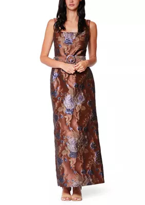 Women's Snakeskin Jacquard Metallix Slim Maxi Dress | Belk