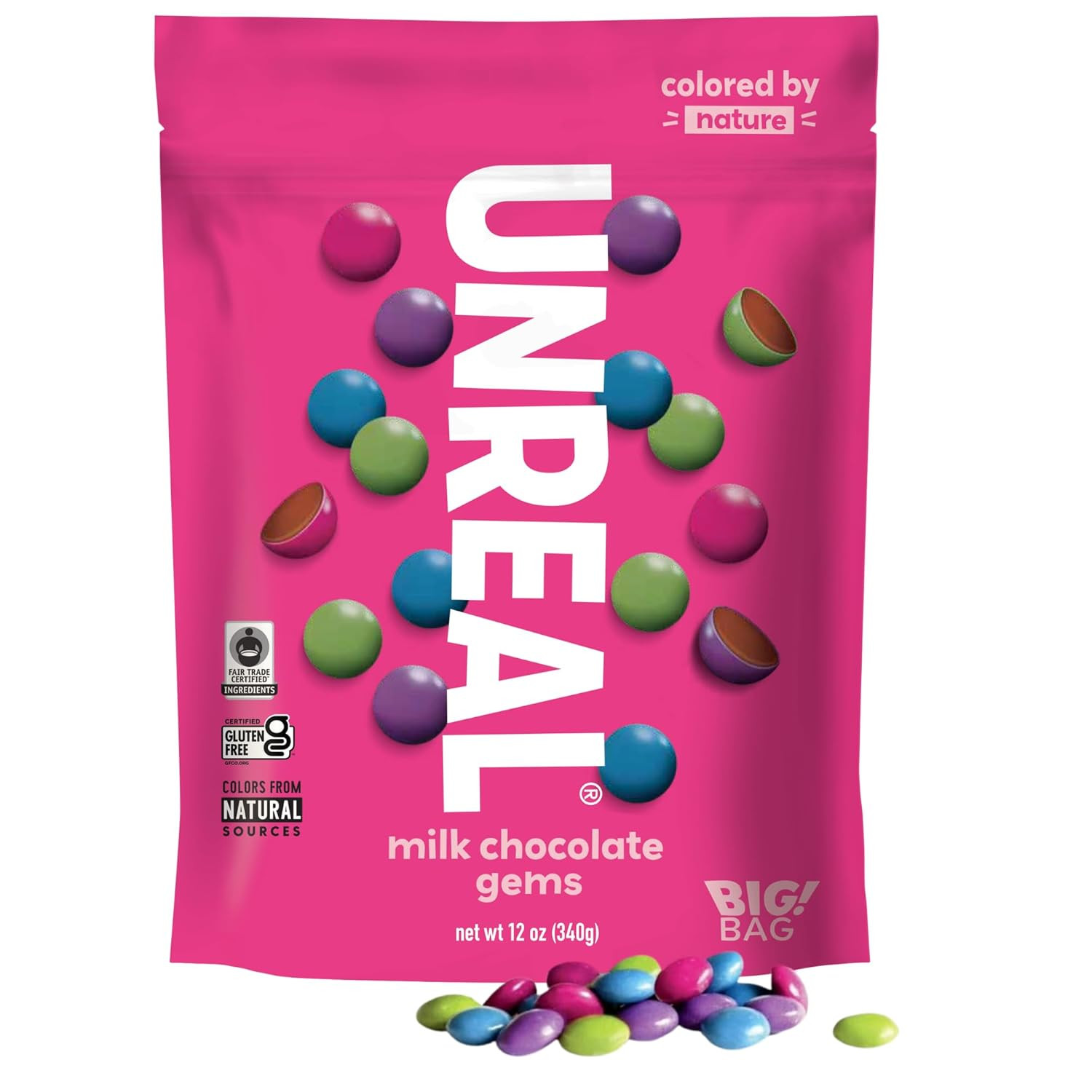 UNREAL Milk Chocolate Gems Family Size, 12 OZ | Amazon (US)