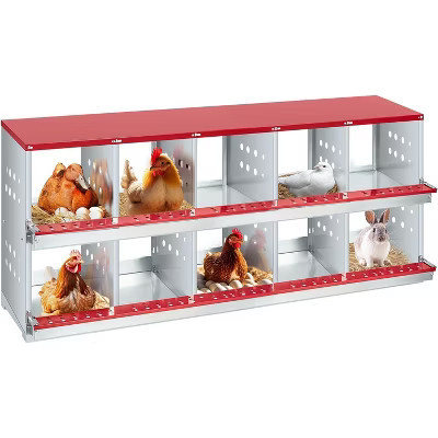 Chicken Nesting Box, 10 Compartment Nesting Box Chicken Coop Equipment with Vented Holes, Chicken Nesting Boxes for Hens, Rabbits, Ducks (With Cover) | Target