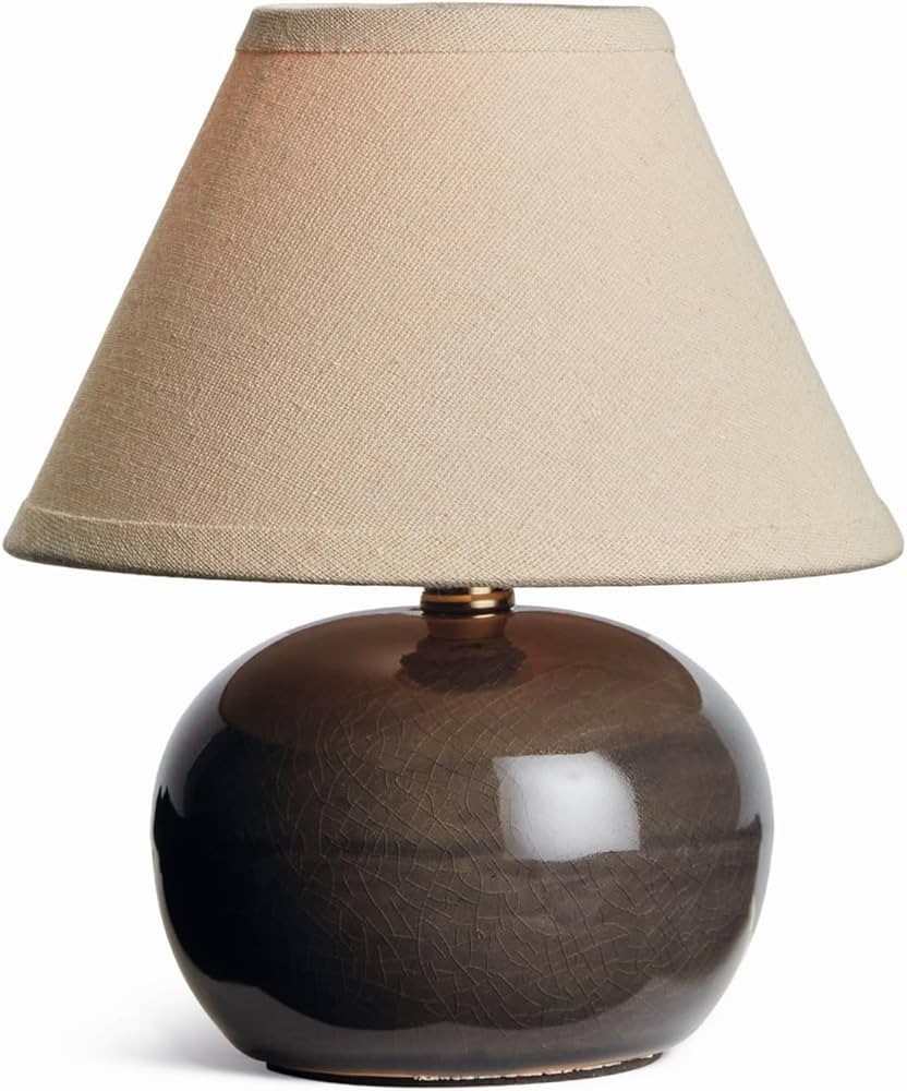 Napa Home & Garden Oscar Mini Lamp - Gray Crackle Glaze - Linen Shade - 8" Gray | Amazon (US)