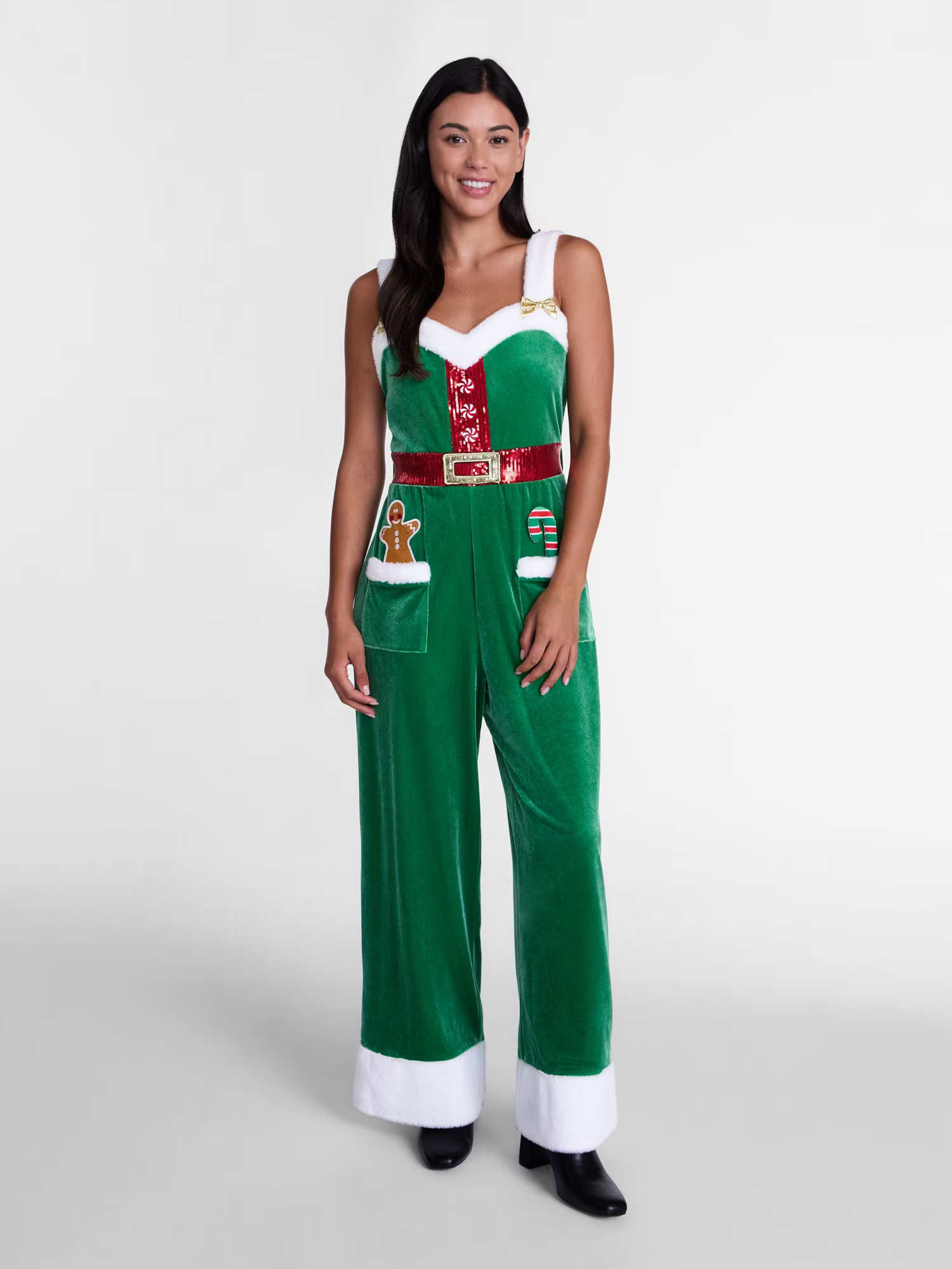 Women’s Elf Velvet Sleeveless Jumpsuit by Holiday Time, Sizes XXS-XXL | Walmart (US)