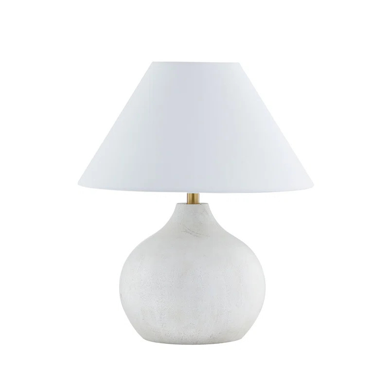 Emmaly 24" Table Lamp with Fabric Shade, White/ Ivory (Set of 2) (Set of 2) | Wayfair North America