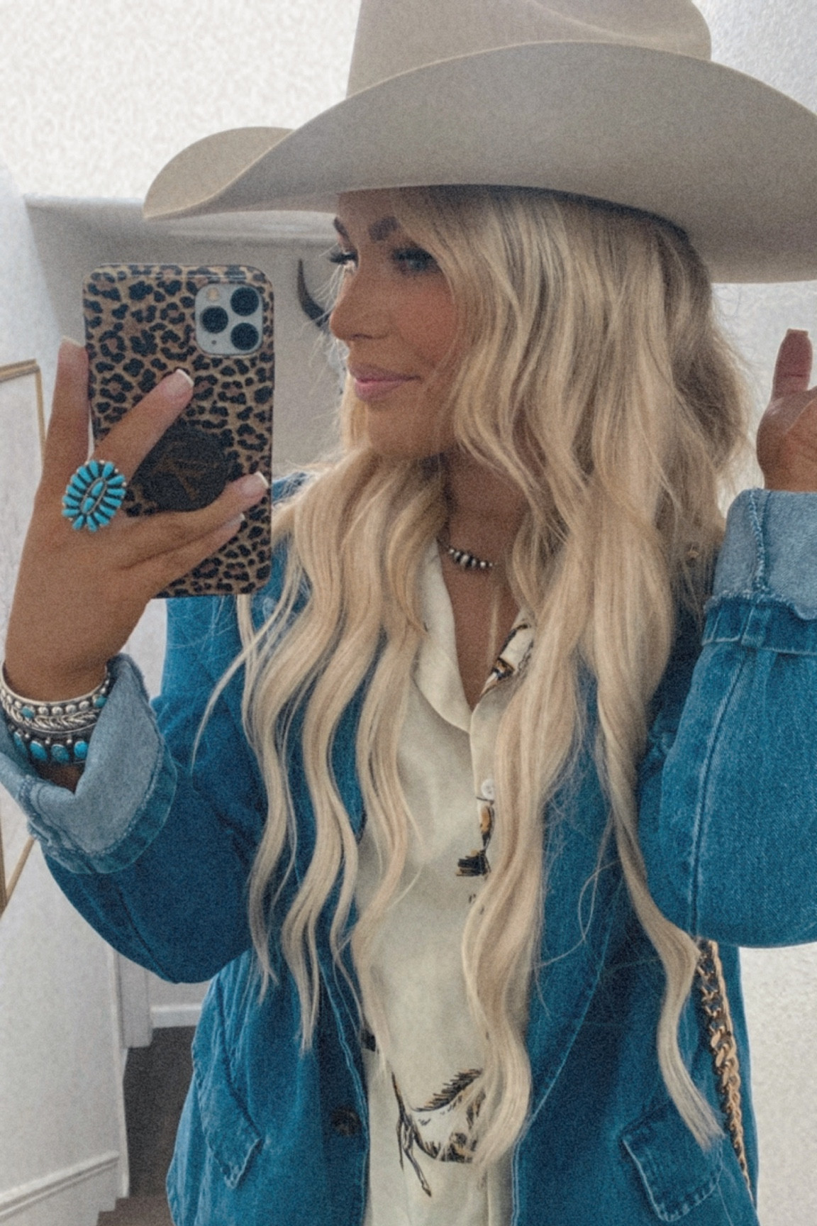 Western style, Stetson, rodeo fashion, PBR, turquoise, denim blazer styling

#LTKstyletip