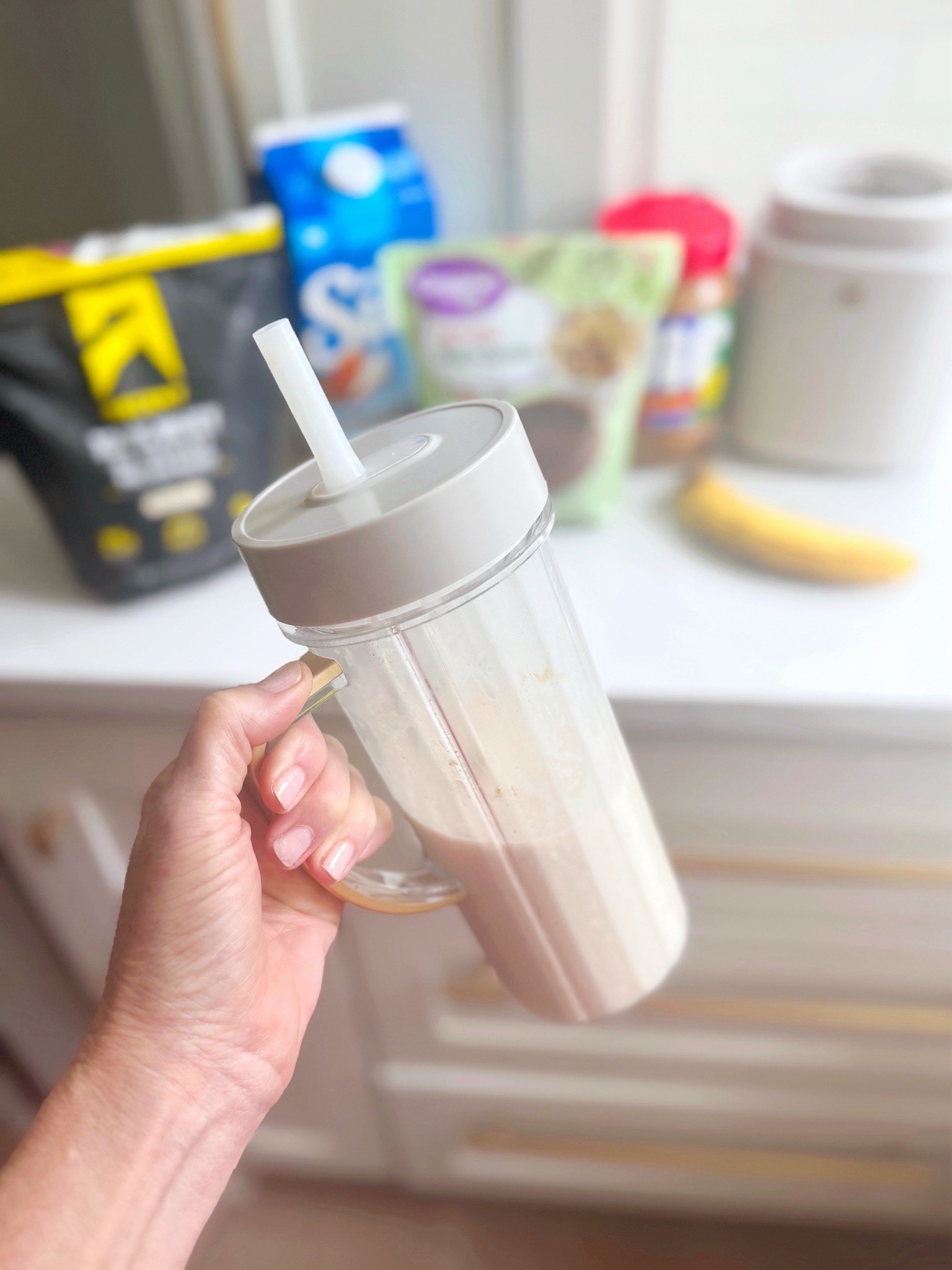 Morning protein shake!

My morning protein shake:
•1 scoop whey
•1 banana
•1 Tablespoon peanut butter
•1 Tablespoon honey 
•1/2 cup almond milk
•ice
•a few sliced almonds
•1 teaspoon flax seed

#LTKFitness 

Comment SHOP below to receive a DM with the link to this post on my LTK ⬇ https://liketk.it/4M1Um #ltkactive #ltkhome

Comment SHOP below to receive a DM with the link to this post on my LTK ⬇ https://liketk.it/5dTwT

#LTKfoodie #LTKActive #LTKOver40