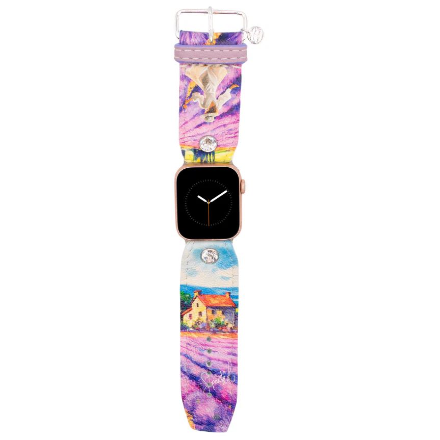 Vintage - "Lavender Fields" on White Watchband | Spark*l