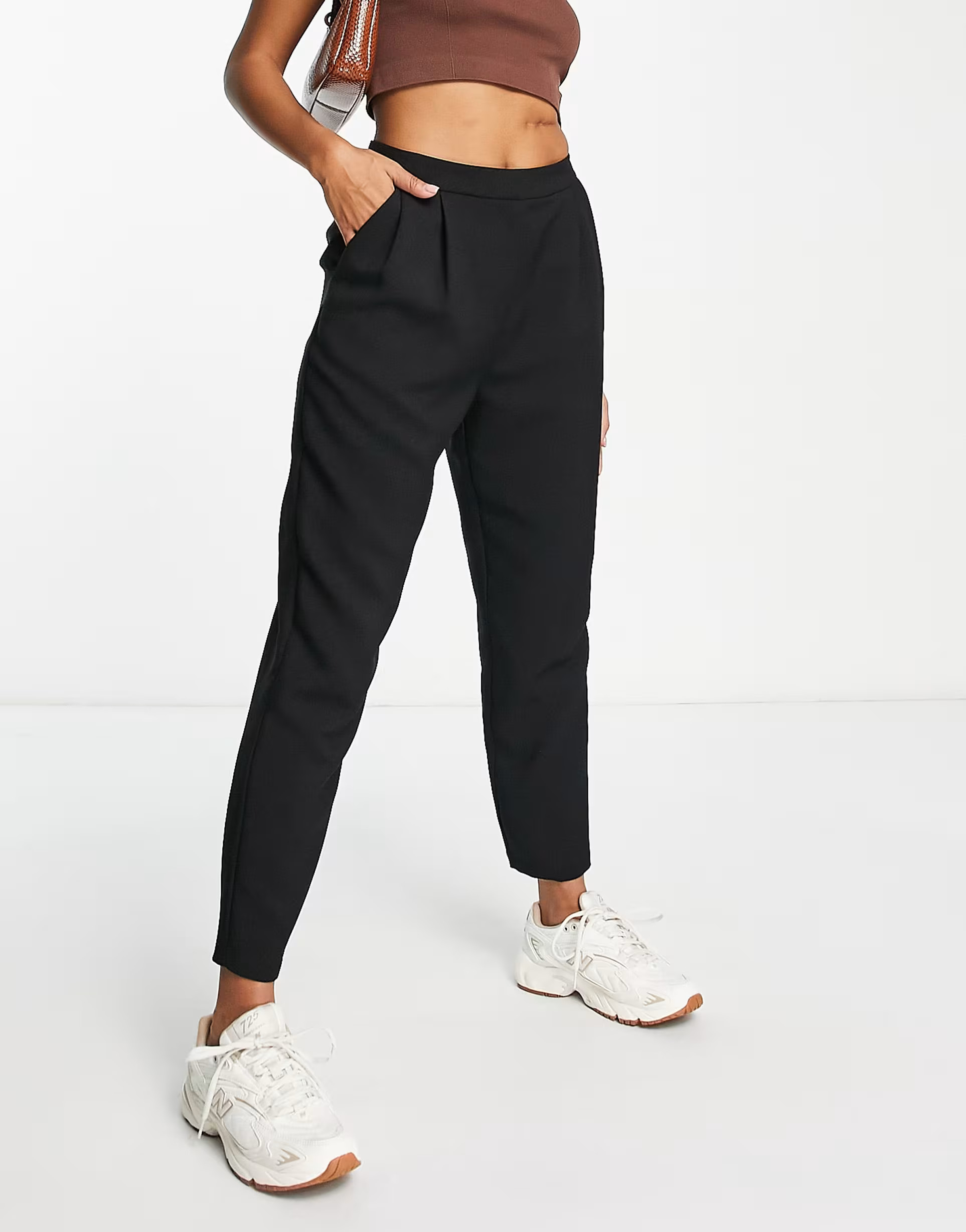 ASOS DESIGN Hourglass smart tapered pants in black | ASOS (Global)