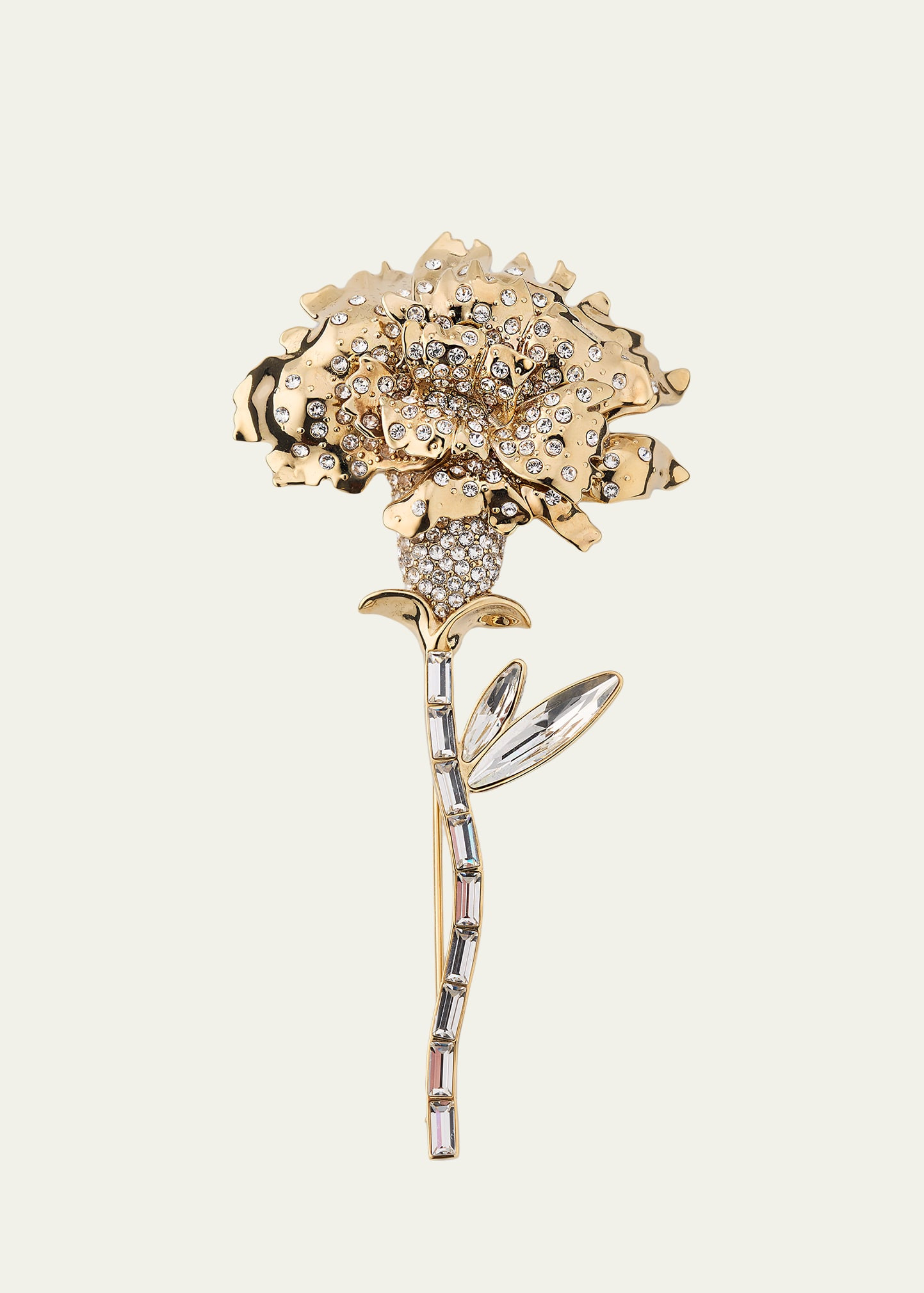 McQueen Crystal Carnation Stem Brooch | Bergdorf Goodman