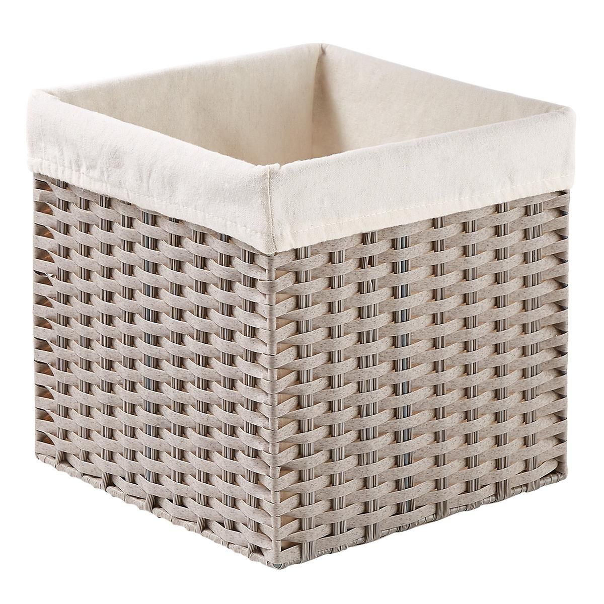 Small Montauk Cube w/ Liner Grey | The Container Store