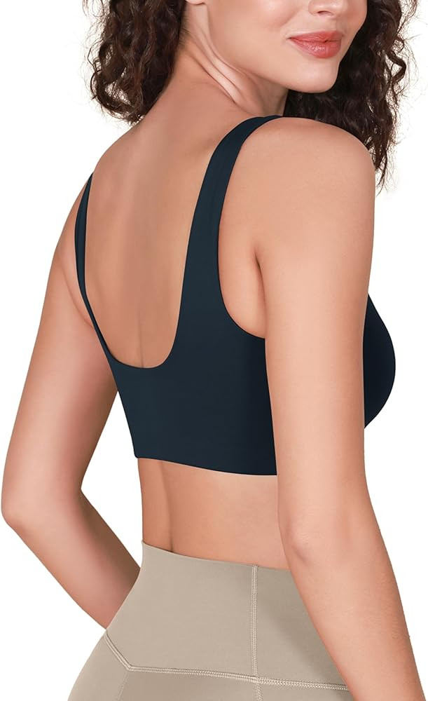 ODODOS Square Neck Sports Bra for Women Wirefree Non Padded Yoga Tank Workout Crop Tops | Amazon (US)
