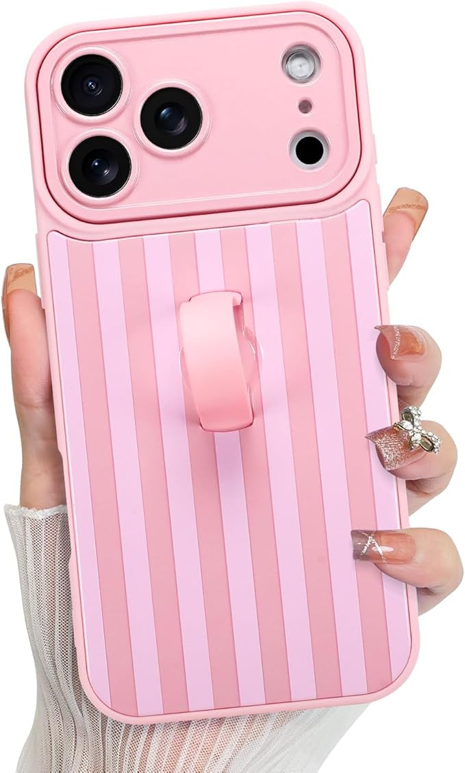 KANGHAR Compatible with iPhone 17 Pro Max Case 2025, Silicone Stripes Cute Pattern, Wristband Kic... | Amazon (US)