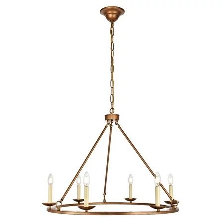 Living District Maine Collection Chandelier D32.4 H23.25 Lt:6 Vintage Gold Finish - Walmart.com | Walmart (US)