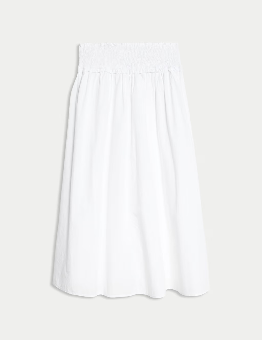 Pure Cotton Shirred Midi A-Line Skirt | Marks & Spencer (UK)
