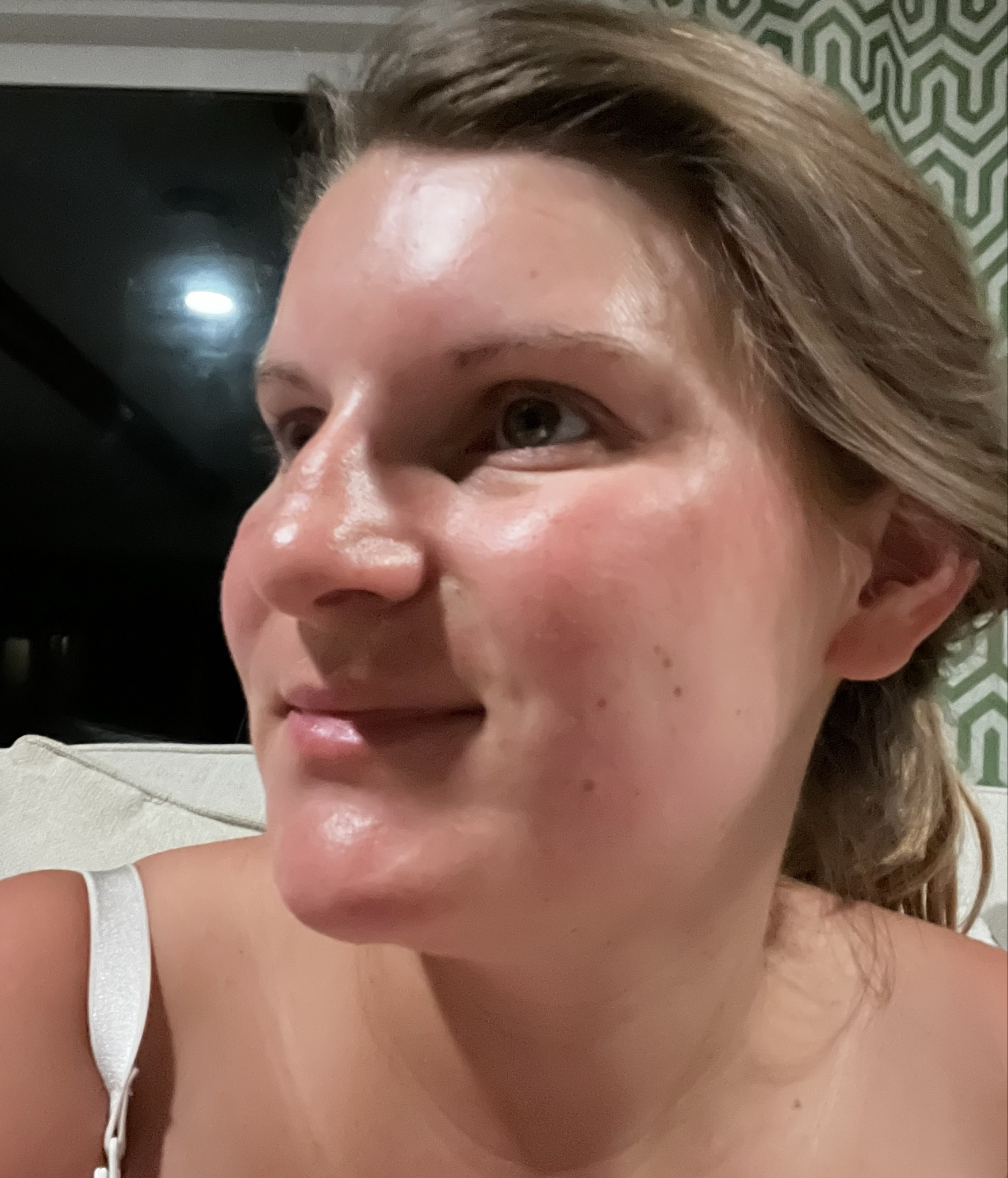 This is after one use of the viral collagen mask! I put it on around 11pm, slept with it on, and pulled it off at 5:40am. My face feels so soft and hydrated. 10/10 recommend. Before applying, I washed my face and used the Medicube Zero Exosome Shot 2,000 PPM Spicule Facial Serum  

#LTKBeauty #LTKOver40 #LTKFindsUnder50
