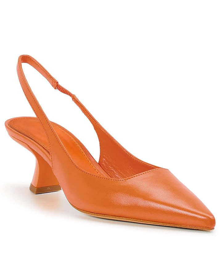 gihubafuil Women’s Low Kitten Heel Pumps Shoes Closed Pointed Toe Heels Casual Slingback Slip-o... | Amazon (US)