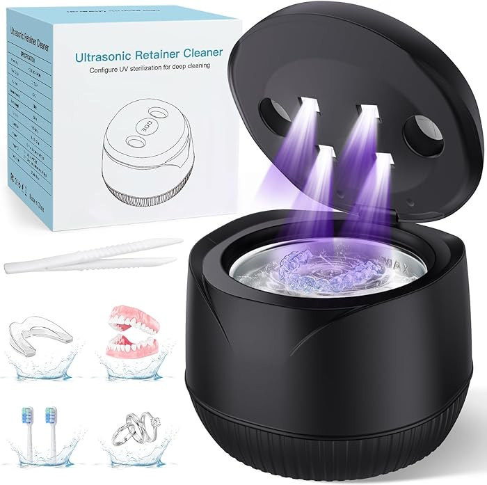 Dental Ultrasonic Retainer Cleaner Machine - Dental Cleaning Pod for Denture, Mouth Guard, Aligne... | Amazon (US)