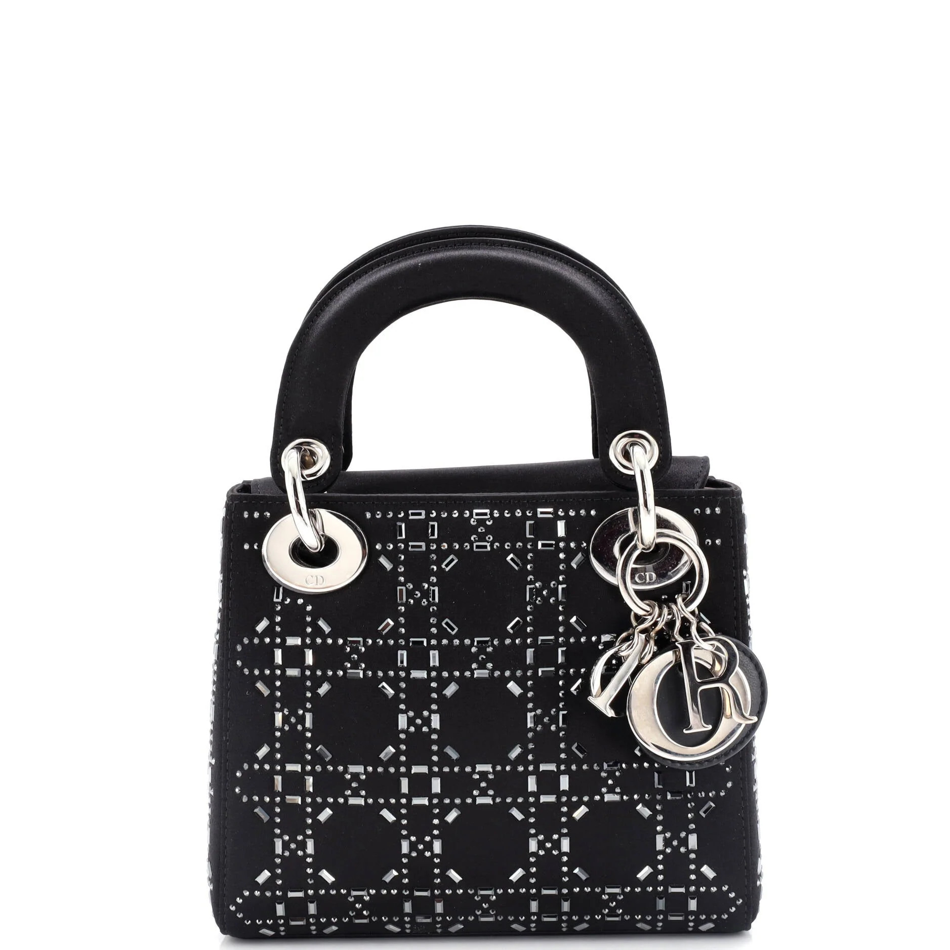 Lady Dior Bag Crystal Embellished Cannage Quilt Satin Mini | Shop Simon