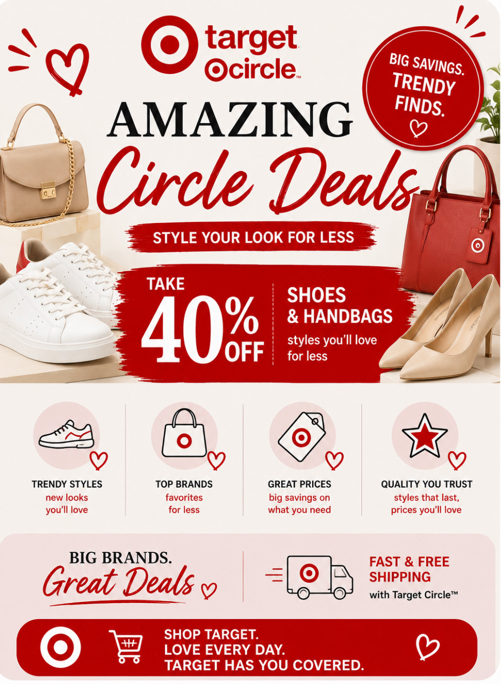 Save 40% on shoes and handbags during Target Circle Days  

 #LTKgrwm #LTKOver40 #LTKSaleAlert