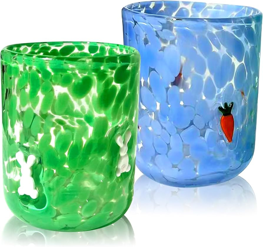 2 Pcs Icon Juice Glasses 16oz Stemless Drinking Glasses Reusable Coconut Tree Lemon Juice Glass C... | Amazon (US)